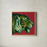 Jungle Flair I by Wild Apple Portfolio. Shown in a natural wood glass frame for a timeless modern aesthetic. Available as an archival giclee rolled canvas, fine art paper, or poster print. SKU 45401a.