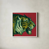 Jungle Flair I by Wild Apple Portfolio. Shown in a crisp white glass frame for a clean and minimalist style. Available as an archival giclee rolled canvas, fine art paper, or poster print. SKU 45401a.