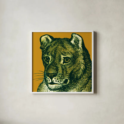 Jungle Flair IV by Wild Apple Portfolio. Shown in a crisp white glass frame for a clean and minimalist style. Available as an archival giclee rolled canvas, fine art paper, or poster print. SKU 45404a.