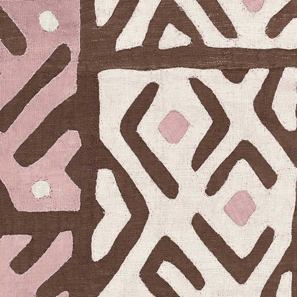 Kuba Cloth I Sq I Pink and White by Wild Apple Portfolio. SKU 82337a. Archival Giclee Fine art print for wall decor.