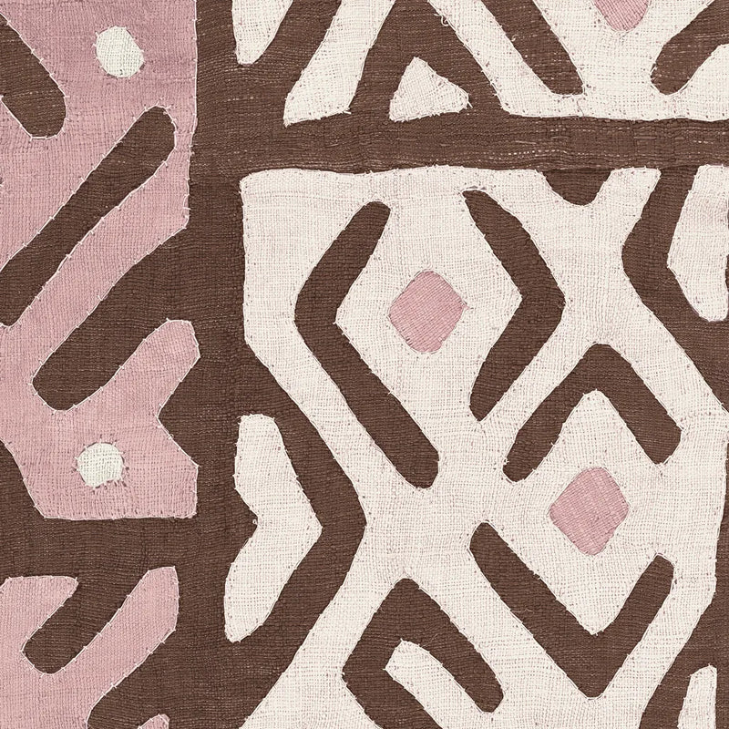 Kuba Cloth I Sq I Pink and White by Wild Apple Portfolio. SKU 82337a. Archival Giclee Fine art print for wall decor.