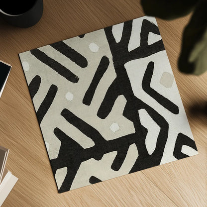 Kuba Cloth I Sq II Neutral by Wild Apple Portfolio. Shown as a detailed flat fine art print, highlighting archival giclee quality. Available as an archival giclee rolled canvas, fine art paper, or poster print. SKU 51731a.