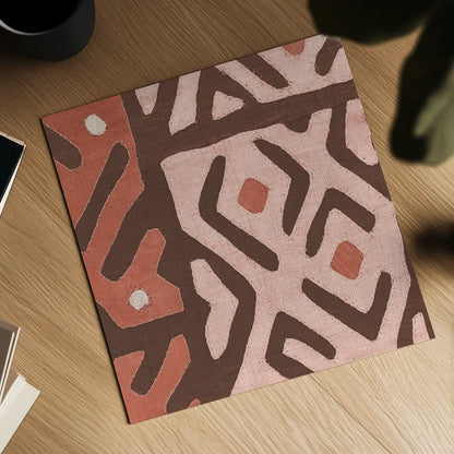 Kuba Cloth I Square I Blush by Wild Apple Portfolio. Shown as a detailed flat fine art print, highlighting archival giclee quality. Available as an archival giclee rolled canvas, fine art paper, or poster print. SKU 82168a.