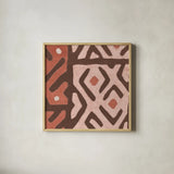 Kuba Cloth I Square I Blush by Wild Apple Portfolio. Shown in a natural wood glass frame for a timeless modern aesthetic. Available as an archival giclee rolled canvas, fine art paper, or poster print. SKU 82168a.