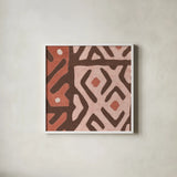 Kuba Cloth I Square I Blush by Wild Apple Portfolio. Shown in a crisp white glass frame for a clean and minimalist style. Available as an archival giclee rolled canvas, fine art paper, or poster print. SKU 82168a.