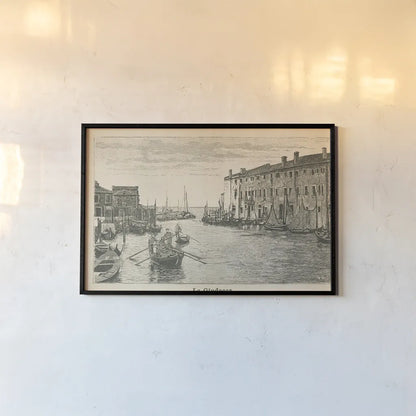 La Giudecca by Wild Apple Portfolio. shown as a paper print in a black flame. Available as a archival giclee rolled canvas, fine art paper, or poster print. SKU 97247i.
