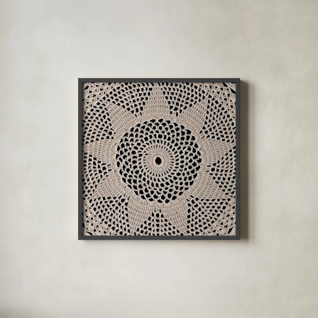 Lace I by Wild Apple Portfolio. Shown in a sleek black glass frame for a contemporary gallery look. Available as an archival giclee rolled canvas, fine art paper, or poster print. SKU 86067a.