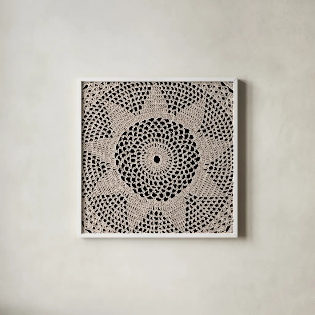 Lace I by Wild Apple Portfolio. Shown in a crisp white glass frame for a clean and minimalist style. Available as an archival giclee rolled canvas, fine art paper, or poster print. SKU 86067a.