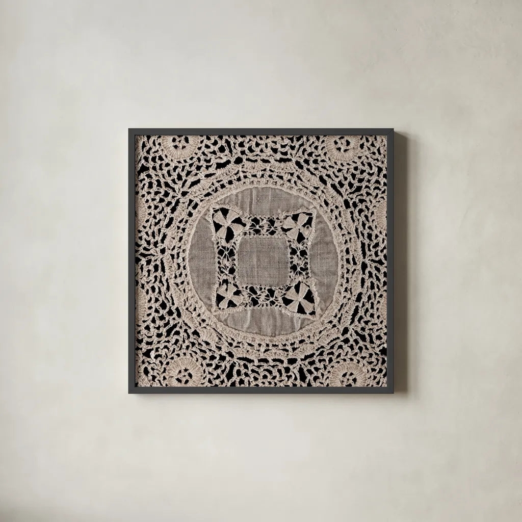 Lace II by Wild Apple Portfolio. Shown in a sleek black glass frame for a contemporary gallery look. Available as an archival giclee rolled canvas, fine art paper, or poster print. SKU 86068a.