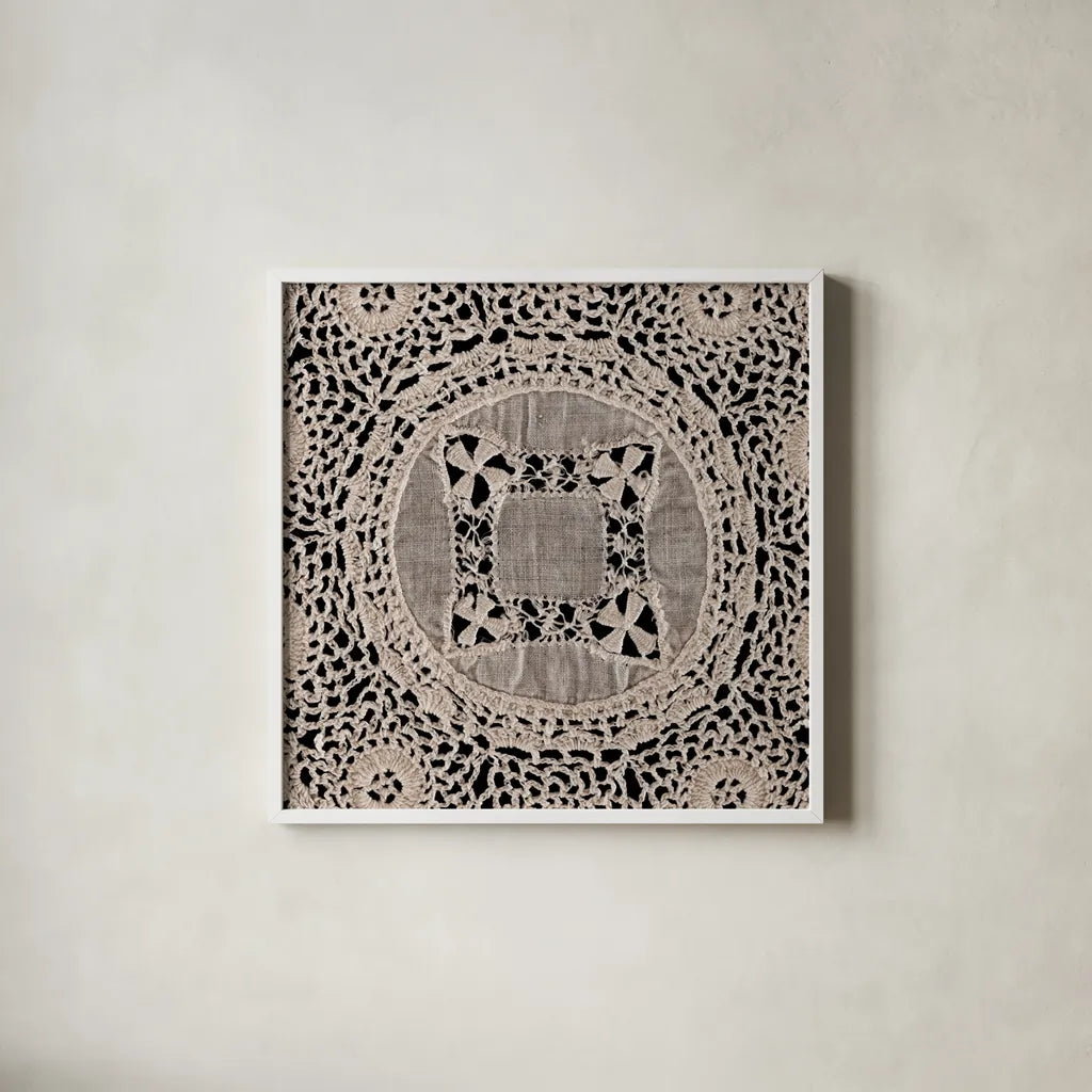 Lace II by Wild Apple Portfolio. Shown in a crisp white glass frame for a clean and minimalist style. Available as an archival giclee rolled canvas, fine art paper, or poster print. SKU 86068a.