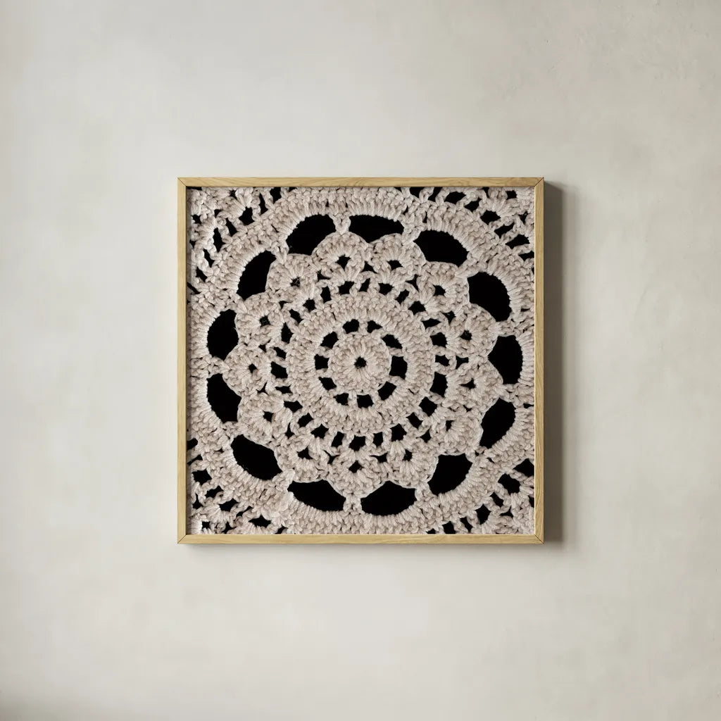 Lace III by Wild Apple Portfolio. Shown in a natural wood glass frame for a timeless modern aesthetic. Available as an archival giclee rolled canvas, fine art paper, or poster print. SKU 86069a.