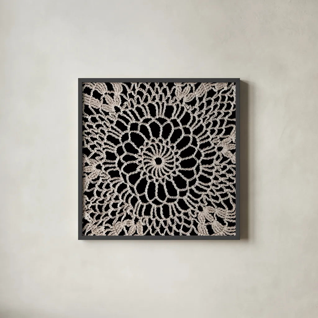 Lace IV by Wild Apple Portfolio. Shown in a sleek black glass frame for a contemporary gallery look. Available as an archival giclee rolled canvas, fine art paper, or poster print. SKU 86070a.