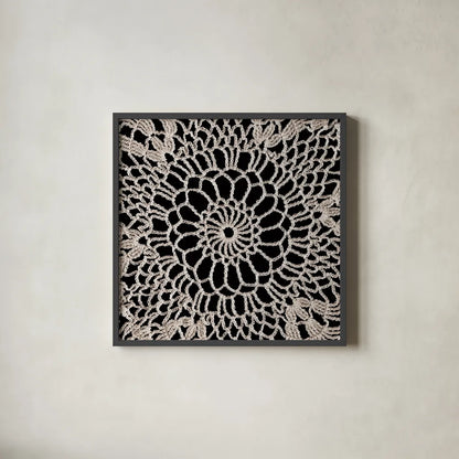 Lace IV by Wild Apple Portfolio. Shown in a sleek black glass frame for a contemporary gallery look. Available as an archival giclee rolled canvas, fine art paper, or poster print. SKU 86070a.