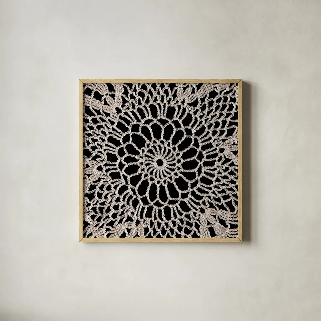 Lace IV by Wild Apple Portfolio. Shown in a natural wood glass frame for a timeless modern aesthetic. Available as an archival giclee rolled canvas, fine art paper, or poster print. SKU 86070a.