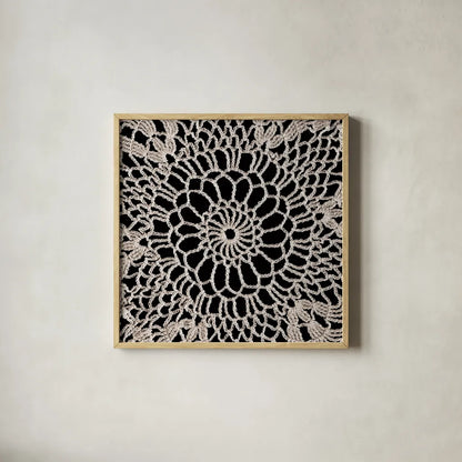 Lace IV by Wild Apple Portfolio. Shown in a natural wood glass frame for a timeless modern aesthetic. Available as an archival giclee rolled canvas, fine art paper, or poster print. SKU 86070a.