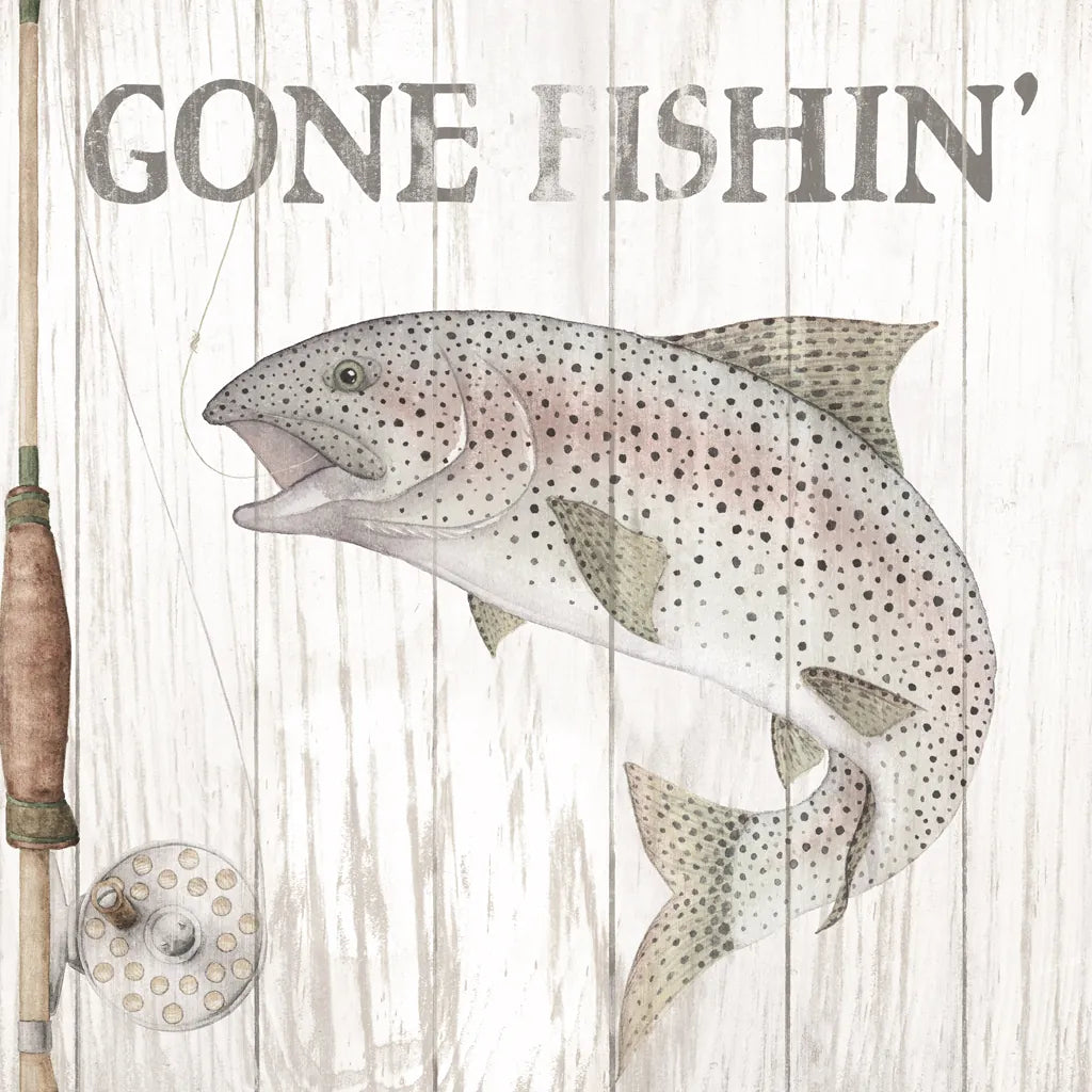 Lake Fishing I by Wild Apple Portfolio. SKU 72487a. Archival Giclee Fine art print for wall decor.