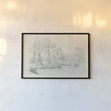Lakeside Sketch by Wild Apple Portfolio. shown as a paper print in a black flame. Available as a archival giclee rolled canvas, fine art paper, or poster print. SKU 59696i.