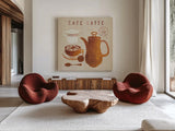 Latte on Linen by Wild Apple Portfolio. Shown as extra-large giant wall art in a modern living room. Available as an archival giclee rolled canvas, fine art paper, or poster print. SKU 39918a.