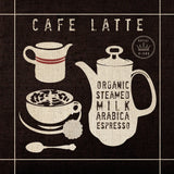 Latte on Linen Black by Wild Apple Portfolio. SKU 39915a. Archival Giclee Fine art print for wall decor.