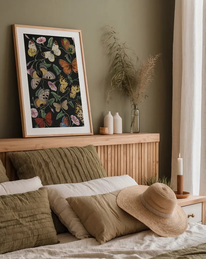 Le Jardin des Plantes Black by Wild Apple Portfolio. shown as a paper print in a natural frame. Available as a archival giclee rolled canvas, fine art paper, or poster print. SKU 88629h.