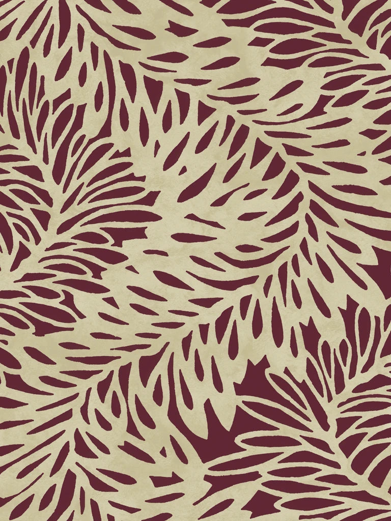 Leaf Wave Claret by Wild Apple Portfolio