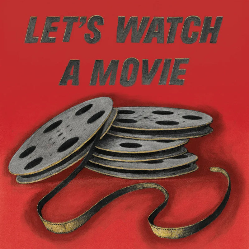 Lets Watch a Movie Red by Wild Apple Portfolio. SKU 52830a. Archival Giclee Fine art print for wall decor.