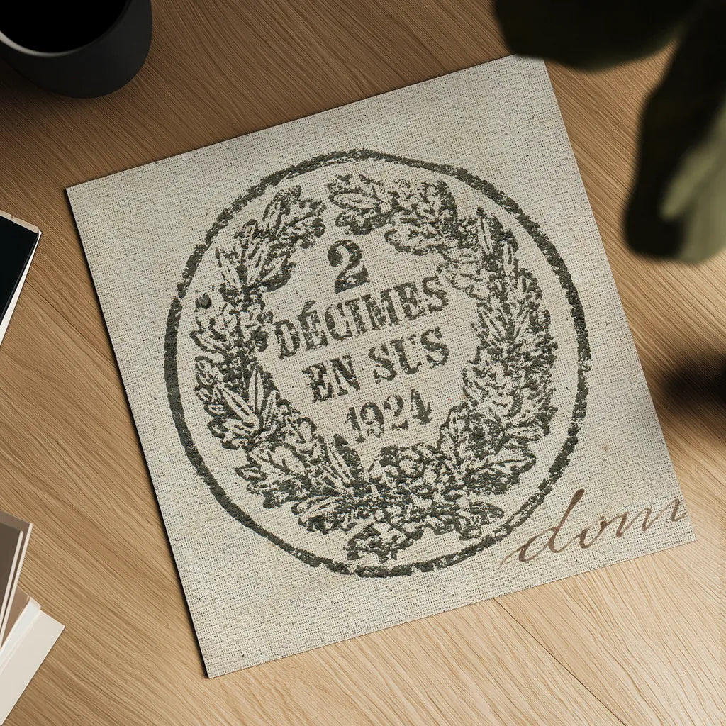 Letter Crest II by Wild Apple Portfolio. Shown as a detailed flat fine art print, highlighting archival giclee quality. Available as an archival giclee rolled canvas, fine art paper, or poster print. SKU 12962a.