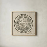 Letter Crest II by Wild Apple Portfolio. Shown in a natural wood glass frame for a timeless modern aesthetic. Available as an archival giclee rolled canvas, fine art paper, or poster print. SKU 12962a.