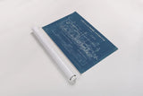 Locomotive Blueprint I by Wild Apple Portfolio. shown as a rolled paper print. Available as archival giclee rolled canvas, fine art paper, or poster print. SKU 53885i.