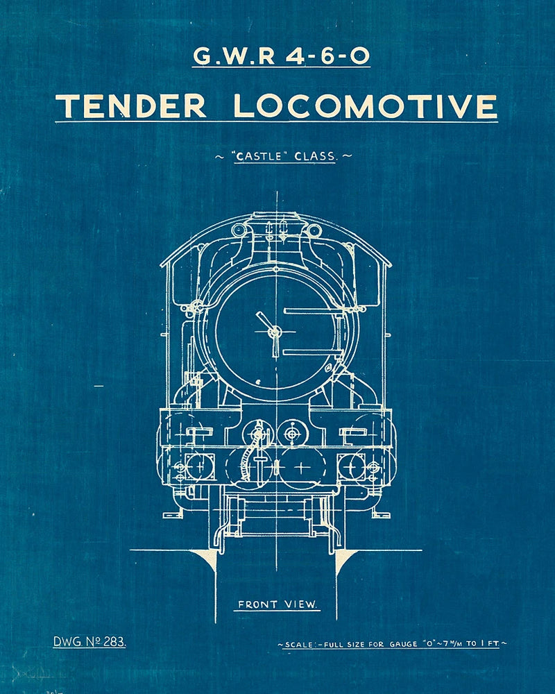 Locomotive Blueprint II by Wild Apple Portfolio