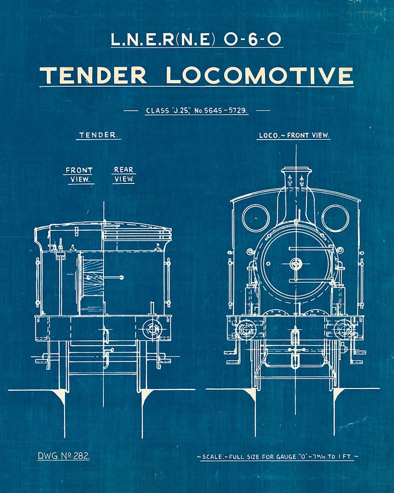 Locomotive Blueprint III by Wild Apple Portfolio