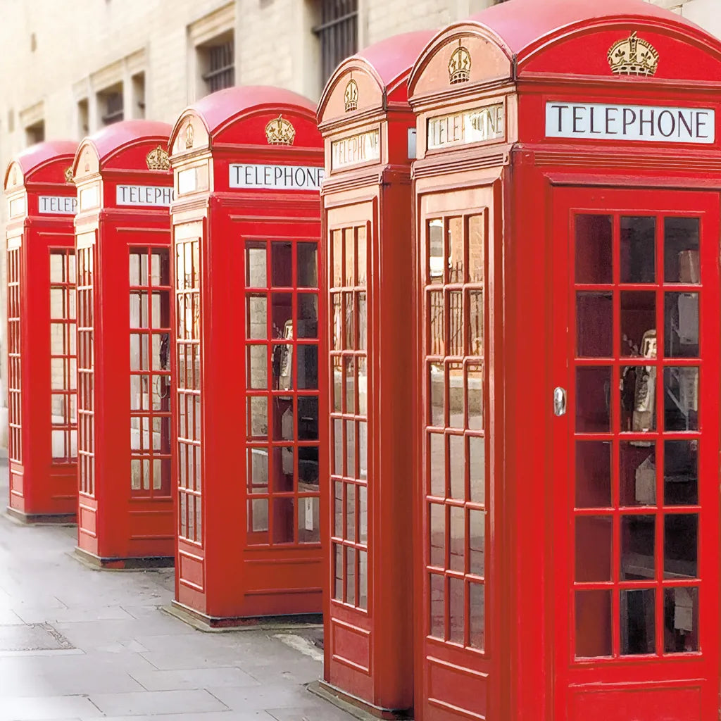 London Phoneboxes by Wild Apple Portfolio. SKU 73353a. Archival Giclee Fine art print for wall decor.
