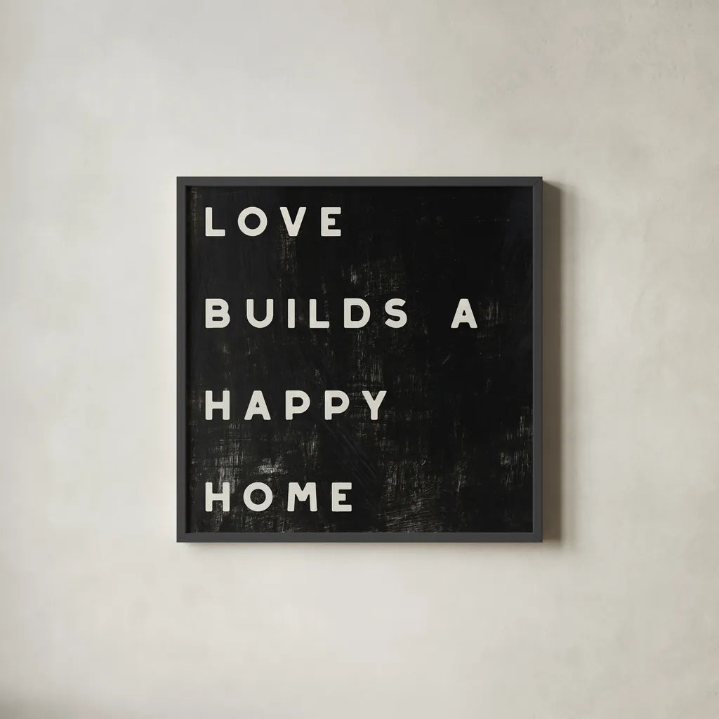 Lovely Home I by Wild Apple Portfolio. Shown in a sleek black glass frame for a contemporary gallery look. Available as an archival giclee rolled canvas, fine art paper, or poster print. SKU 54184a.