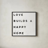 Lovely Home I White by Wild Apple Portfolio. Shown in a sleek black glass frame for a contemporary gallery look. Available as an archival giclee rolled canvas, fine art paper, or poster print. SKU 59023a.