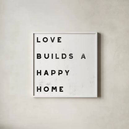 Lovely Home I White by Wild Apple Portfolio. Shown in a crisp white glass frame for a clean and minimalist style. Available as an archival giclee rolled canvas, fine art paper, or poster print. SKU 59023a.