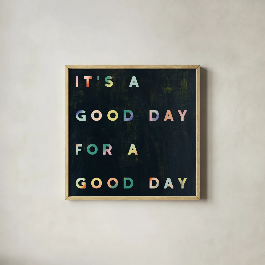 Lovely Home II Colorful by Wild Apple Portfolio. Shown in a natural wood glass frame for a timeless modern aesthetic. Available as an archival giclee rolled canvas, fine art paper, or poster print. SKU 77926a.