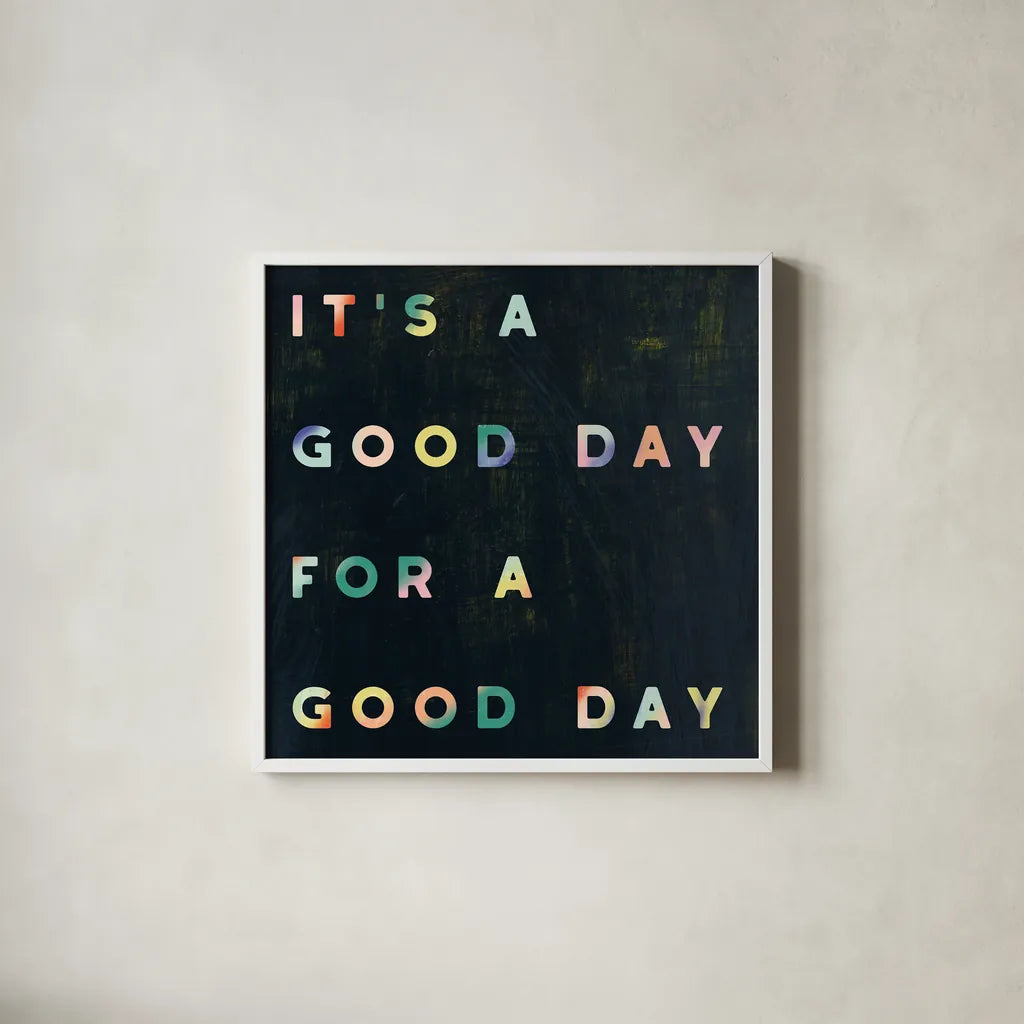 Lovely Home II Colorful by Wild Apple Portfolio. Shown in a crisp white glass frame for a clean and minimalist style. Available as an archival giclee rolled canvas, fine art paper, or poster print. SKU 77926a.