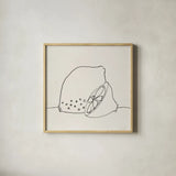 Lovely Lemons I by Wild Apple Portfolio. Shown in a natural wood glass frame for a timeless modern aesthetic. Available as an archival giclee rolled canvas, fine art paper, or poster print. SKU 71997a.