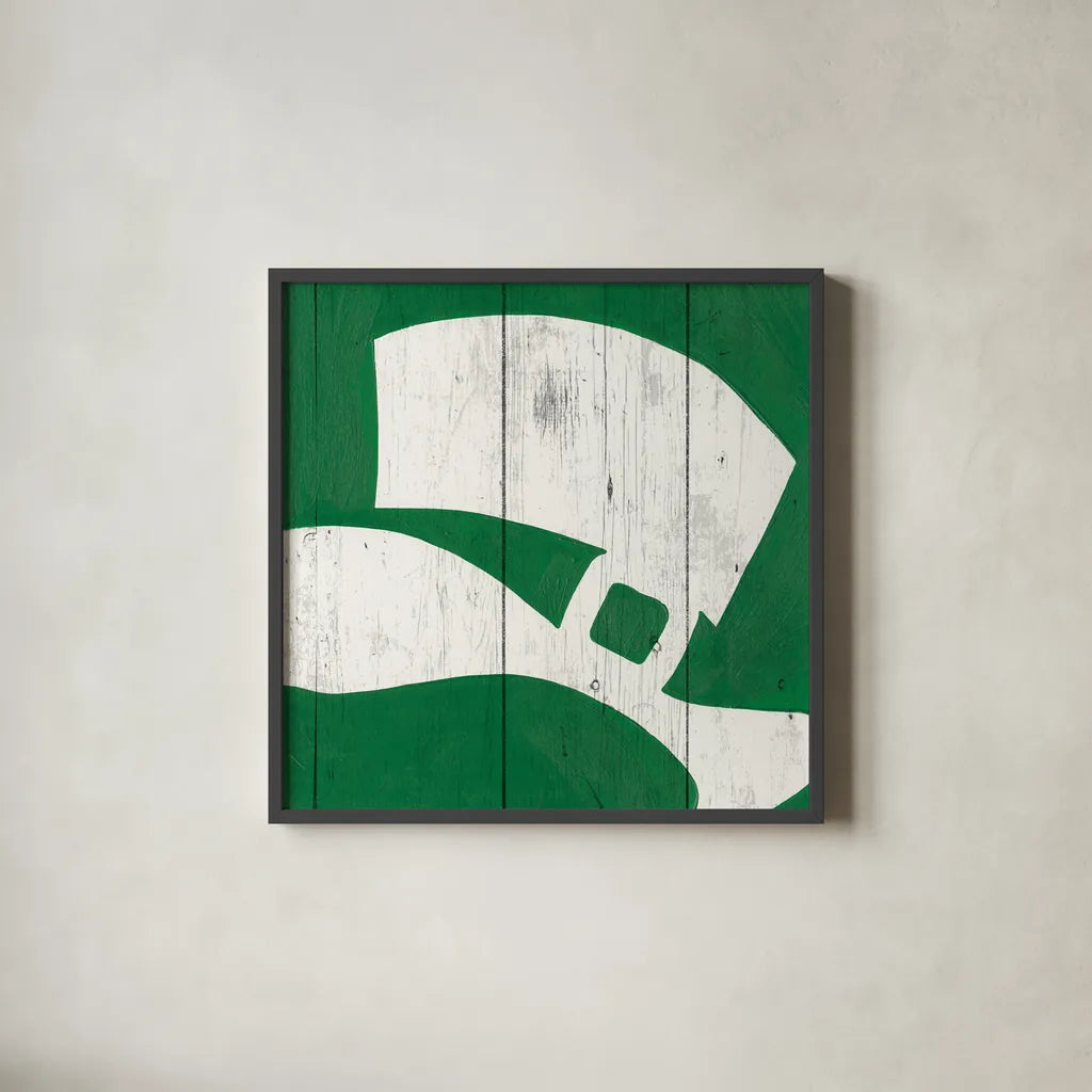 Luck of the Irish II by Wild Apple Portfolio. Shown in a sleek black glass frame for a contemporary gallery look. Available as an archival giclee rolled canvas, fine art paper, or poster print. SKU 49954a.