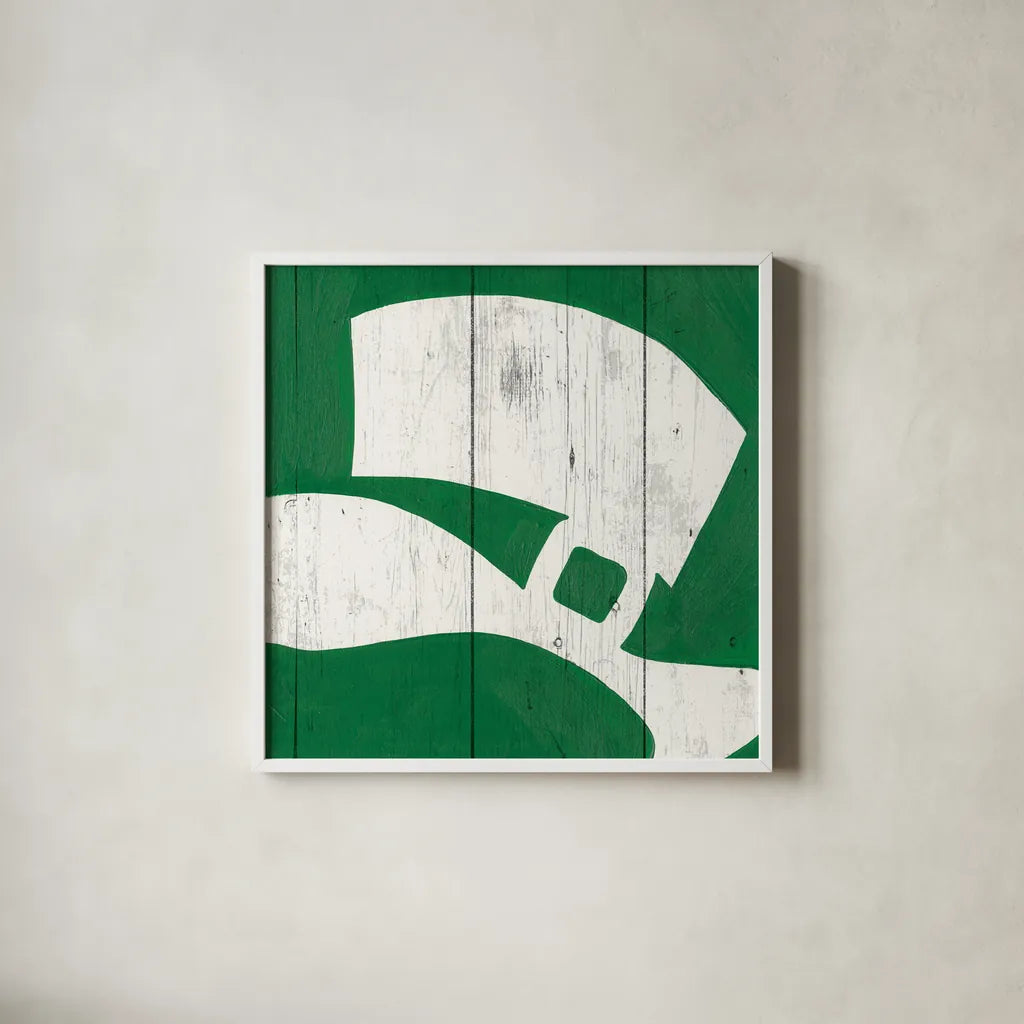 Luck of the Irish II by Wild Apple Portfolio. Shown in a crisp white glass frame for a clean and minimalist style. Available as an archival giclee rolled canvas, fine art paper, or poster print. SKU 49954a.