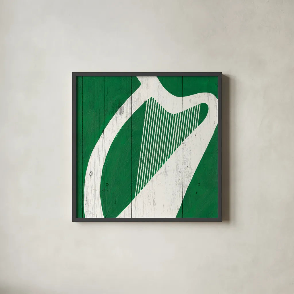 Luck of the Irish III by Wild Apple Portfolio. Shown in a sleek black glass frame for a contemporary gallery look. Available as an archival giclee rolled canvas, fine art paper, or poster print. SKU 49955a.