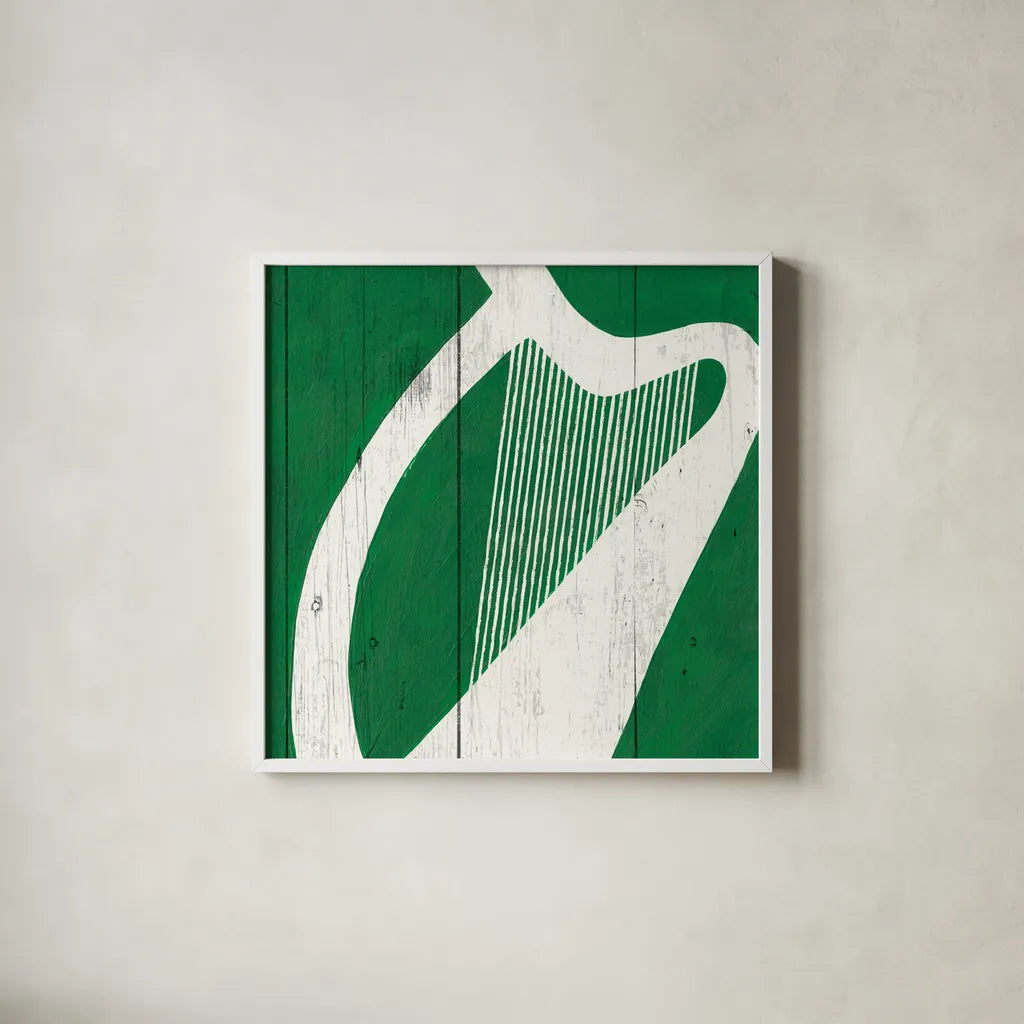 Luck of the Irish III by Wild Apple Portfolio. Shown in a crisp white glass frame for a clean and minimalist style. Available as an archival giclee rolled canvas, fine art paper, or poster print. SKU 49955a.