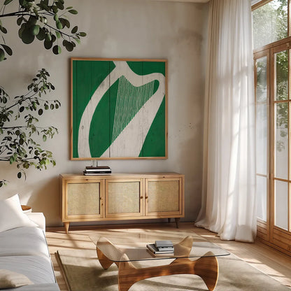 Luck of the Irish III by Wild Apple Portfolio. Shown in a natural wood frame in a cozy modern living room. Available as an archival giclee rolled canvas, fine art paper, or poster print. SKU 49955a.