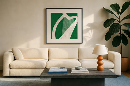 Luck of the Irish III by Wild Apple Portfolio. Displayed in a glass frame with matte in a clean modern living room. Available as an archival giclee rolled canvas, fine art paper, or poster print. SKU 49955a.