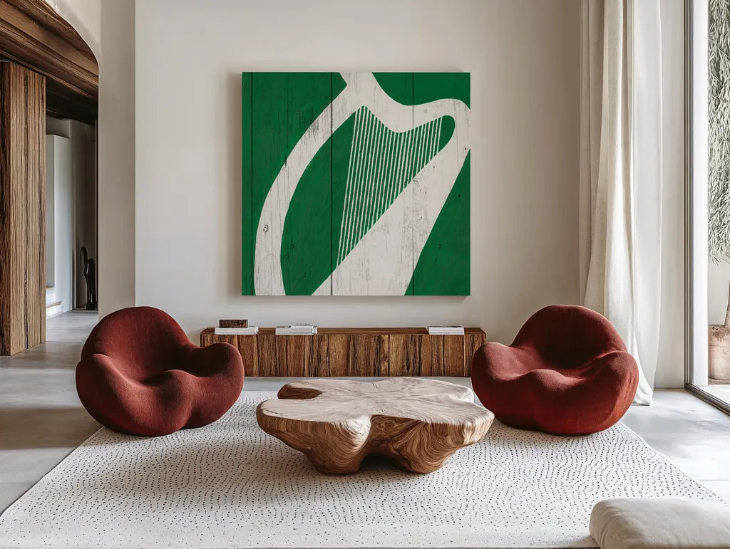 Luck of the Irish III by Wild Apple Portfolio. Shown as extra-large giant wall art in a modern living room. Available as an archival giclee rolled canvas, fine art paper, or poster print. SKU 49955a.