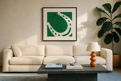 Luck of the Irish IV by Wild Apple Portfolio. Displayed in a glass frame with matte in a clean modern living room. Available as an archival giclee rolled canvas, fine art paper, or poster print. SKU 49956a.
