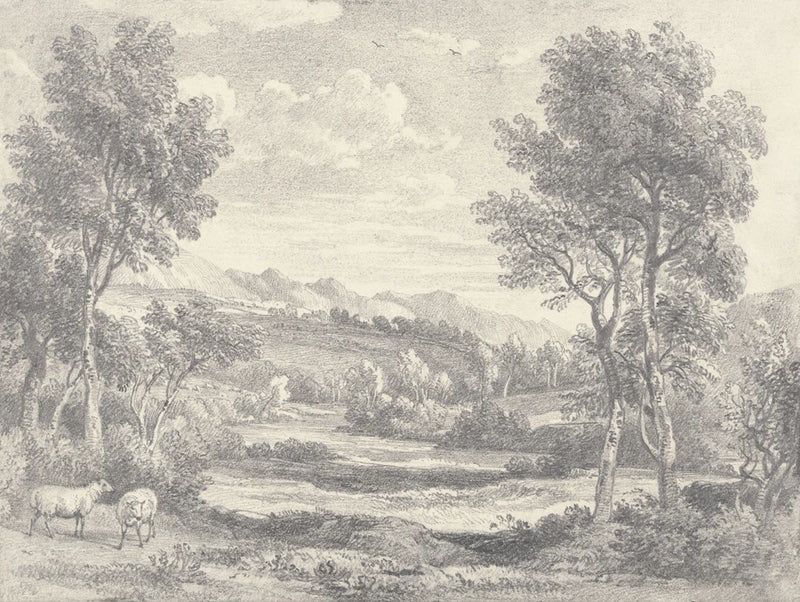 Lush Landscape with Sheep by Wild Apple Portfolio
