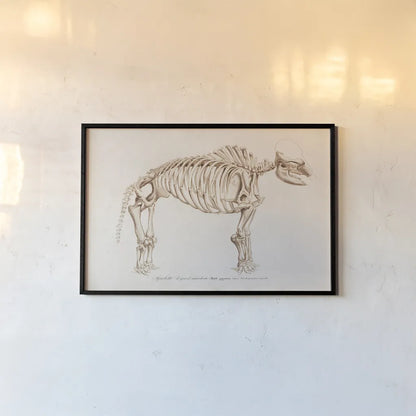 Mammoth Illustrated by Wild Apple Portfolio. shown as a paper print in a black flame. Available as a archival giclee rolled canvas, fine art paper, or poster print. SKU 90317i.