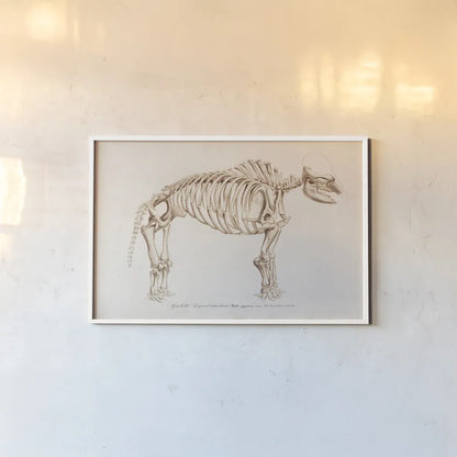 Mammoth Illustrated by Wild Apple Portfolio. shown as a paper print in a white frame. Available as a archival giclee rolled canvas, fine art paper, or poster print. SKU 90317i.