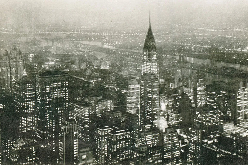 Manhattan at Night by Wild Apple Portfolio. SKU 46627i. Archival Giclee Fine art print for wall decor.